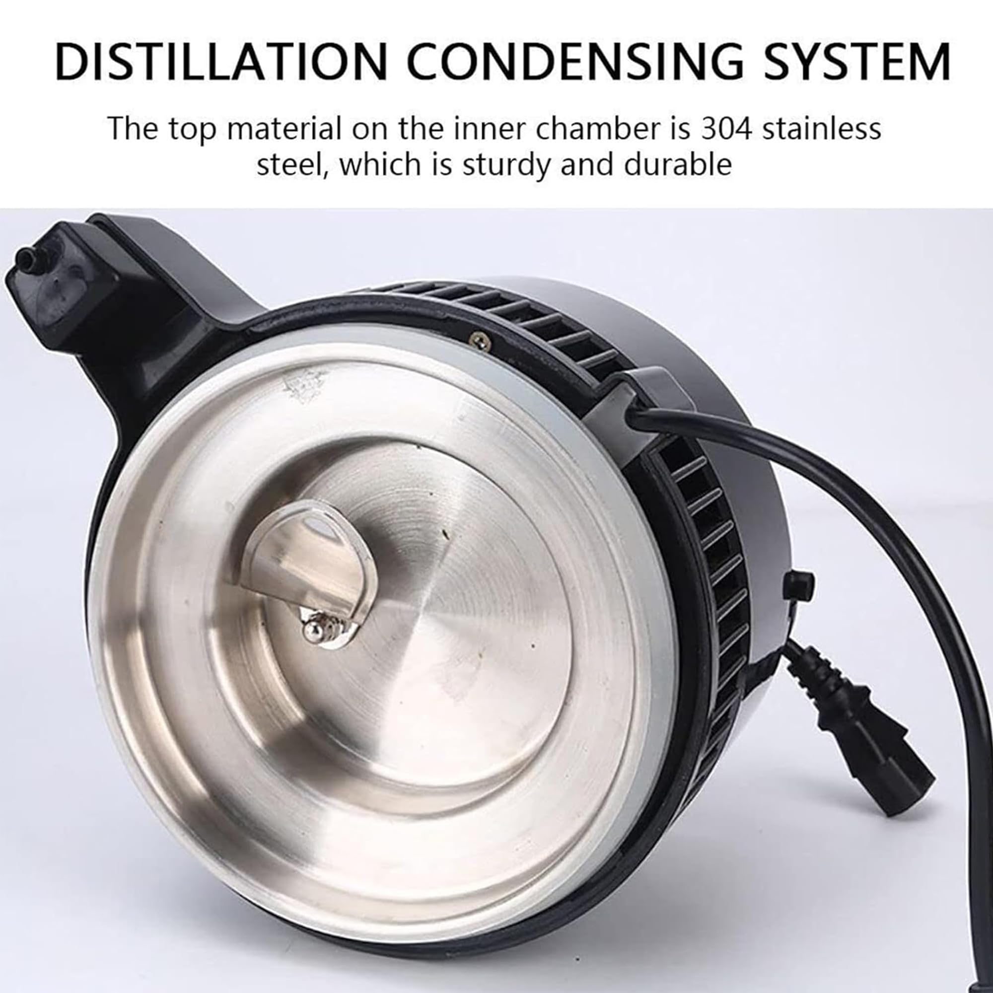 Dispensador de Agua Destilada, Dispensador de Agua Destilada Dental 750W, Dispensador de Agua Destilada para el Hogar 4L con Botella de Vidrio, Funcionamiento con Doble Botón, Protección contra