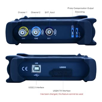 Hantek 2 Channels 80Mhz Oscilloscope PC USB Oscilloscope Digital Storage Virtual Laptop Handheld Portable Osciloscopio (6082BE)