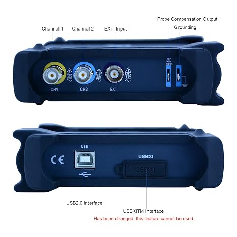 Hantek 2 Channels 80Mhz Oscilloscope PC USB Oscilloscope Digital Storage Virtual Laptop Handheld Portable Osciloscopio (6082BE)
