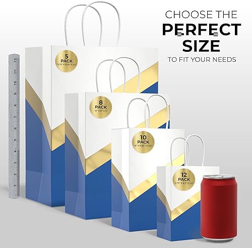 Miniatura 3 de Bolsas de regalo de diseñador con asas, varios tamaños y colores, bonitas bolsas de regalo de lujo, bolsas de bienvenida de boda, regalo de novia o