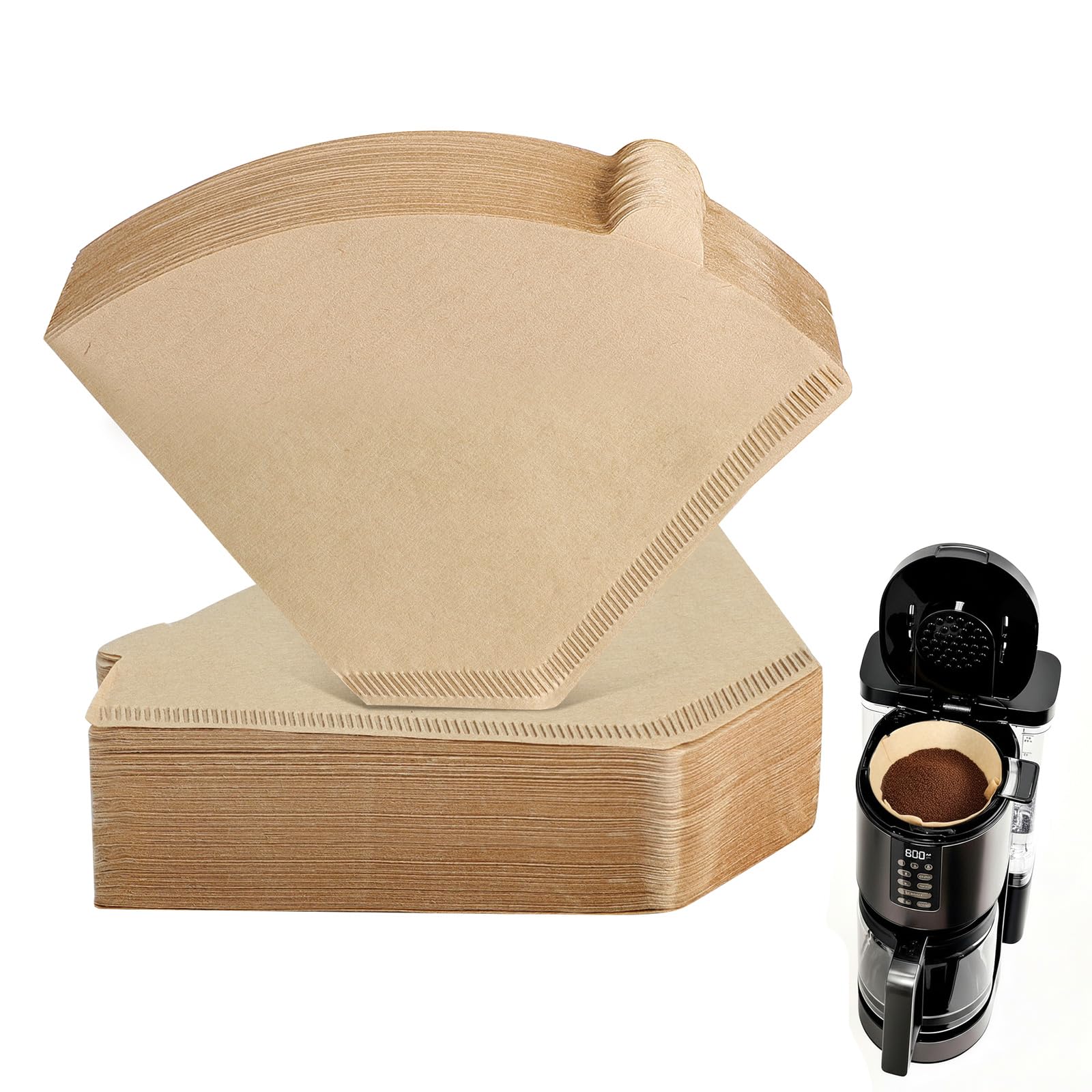 200 Count Cone Coffee Filters #4, Unbleached 04 Coffee Filters 8-12 Cup, Disposable Natural Paper Filters, Number 4 Cone Filters for Ninja, Pour Over and Drip Coffee Maker
