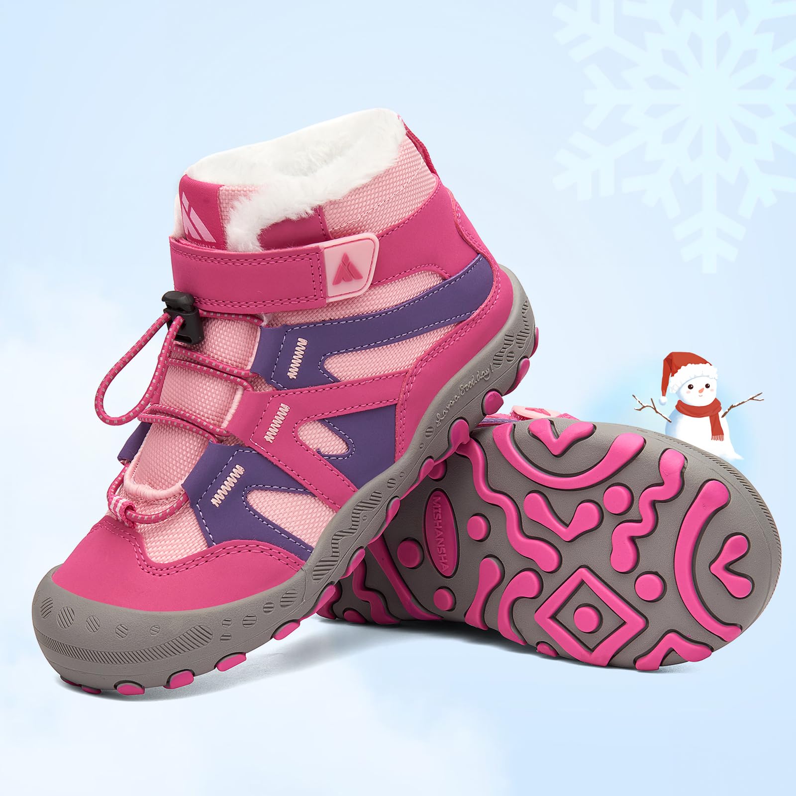 Mishansha Stivali da Neve Bambino Scarpe Invernali Comode con Imbottitura Calda