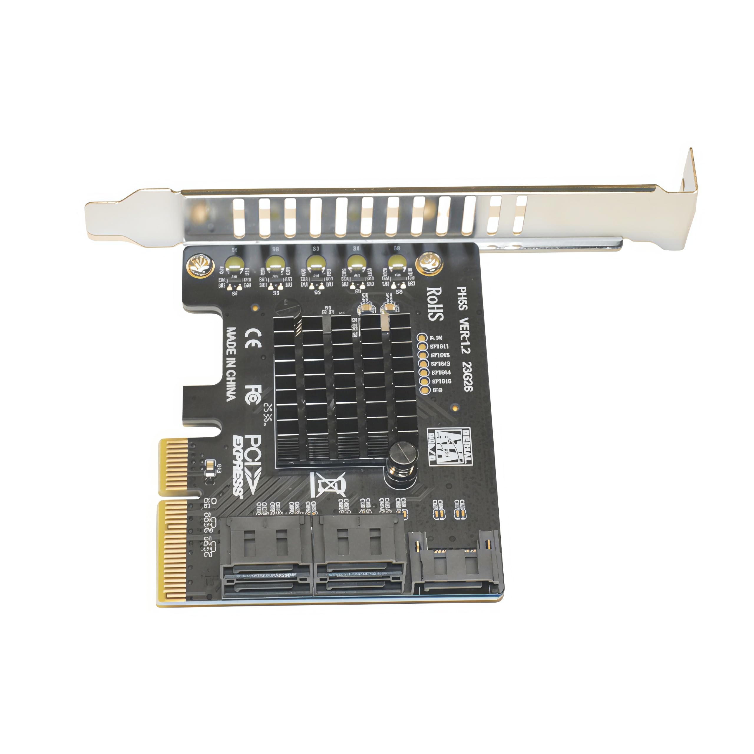 Scheda controller PCIe SATA a 5 porte, scheda di espansione PCI Express Gen3 x4 con porte 5X 6Gbps, adattatore per dischi rigidi HDD SSD, desktop PC server NAS, supporto RAID