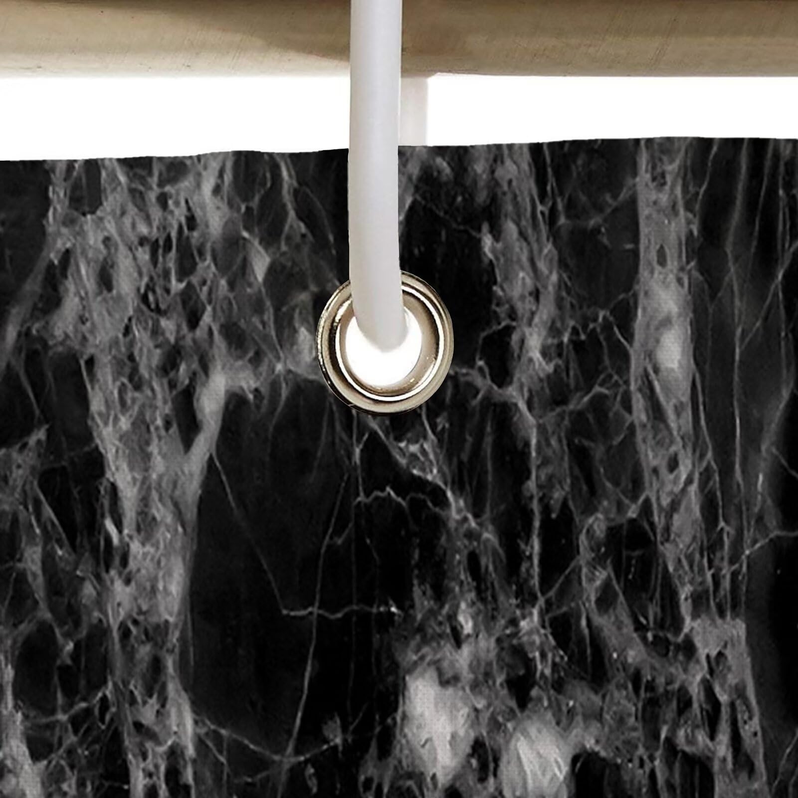 Rideau Douche 180x200cm Polyester Lavable en Machine Imperméable Tissu Rideaux de Douche avec 12 Crochets en C, Ourlet Lesté, pour Salle de Bain Domicile Baignoire Cabine, Hôtel (Abstrait Noir) D#365