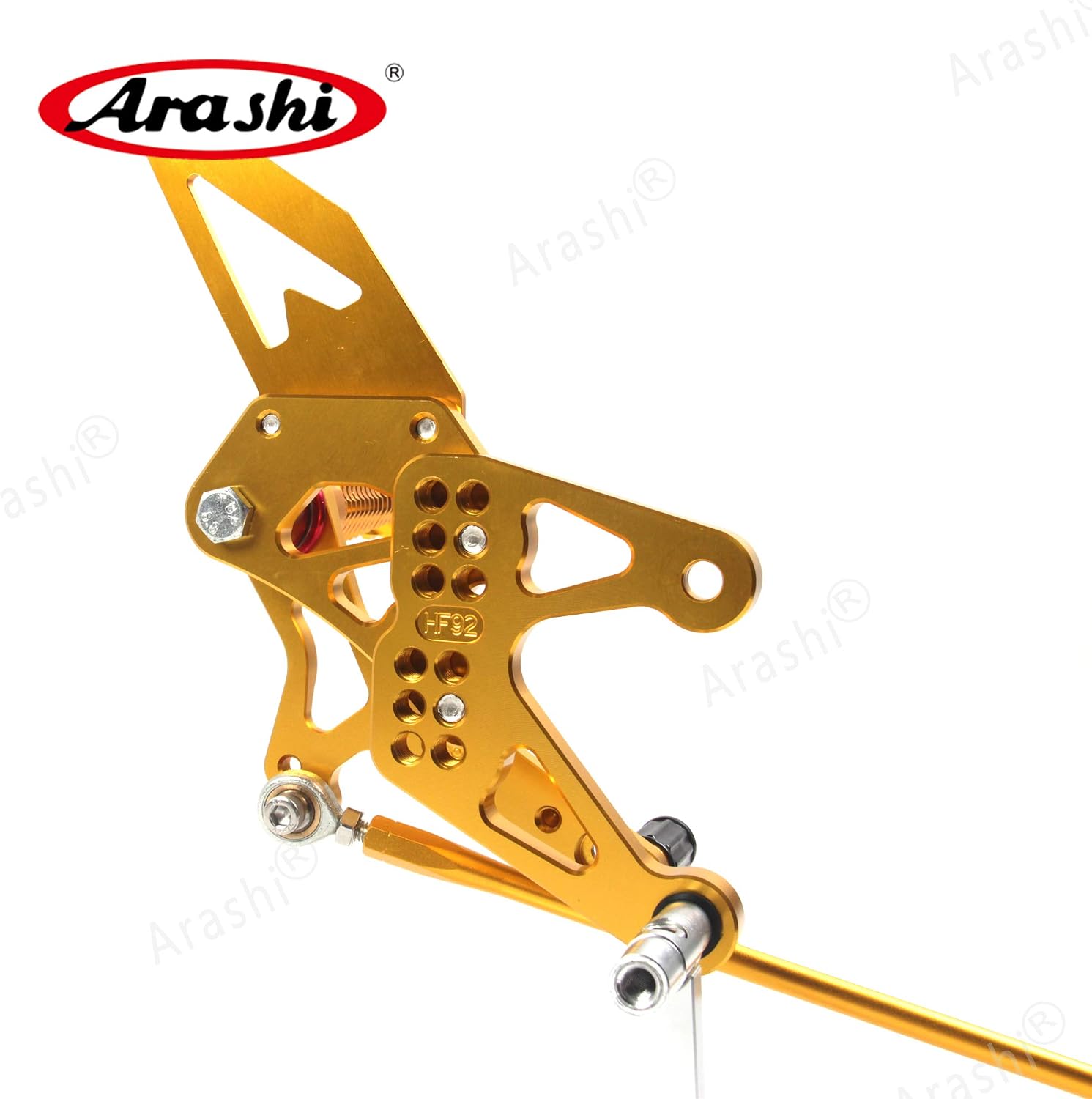 Arashi Version 2.0 Adjustable Rearsets for Yamaha YZF R1 2007-2008, Gold