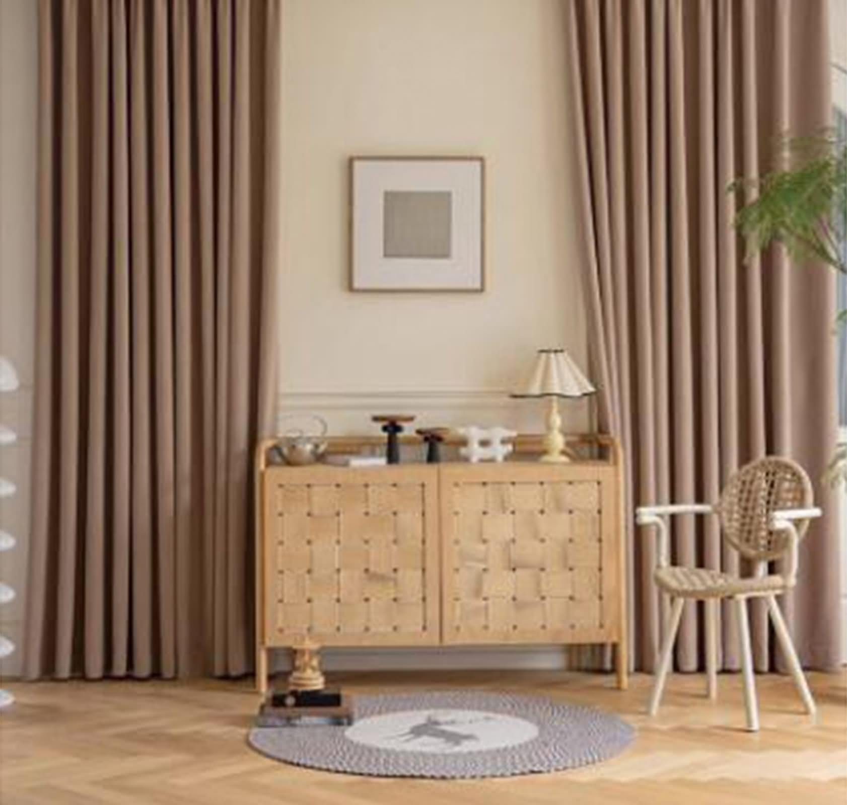 Zasłony boho zaciemnienie, zasłony boho do jadalni żakardowe jednolity kolor zasłony do pokoju kawowego szenilowe 2 panele 137 szer. x 213 cm dł