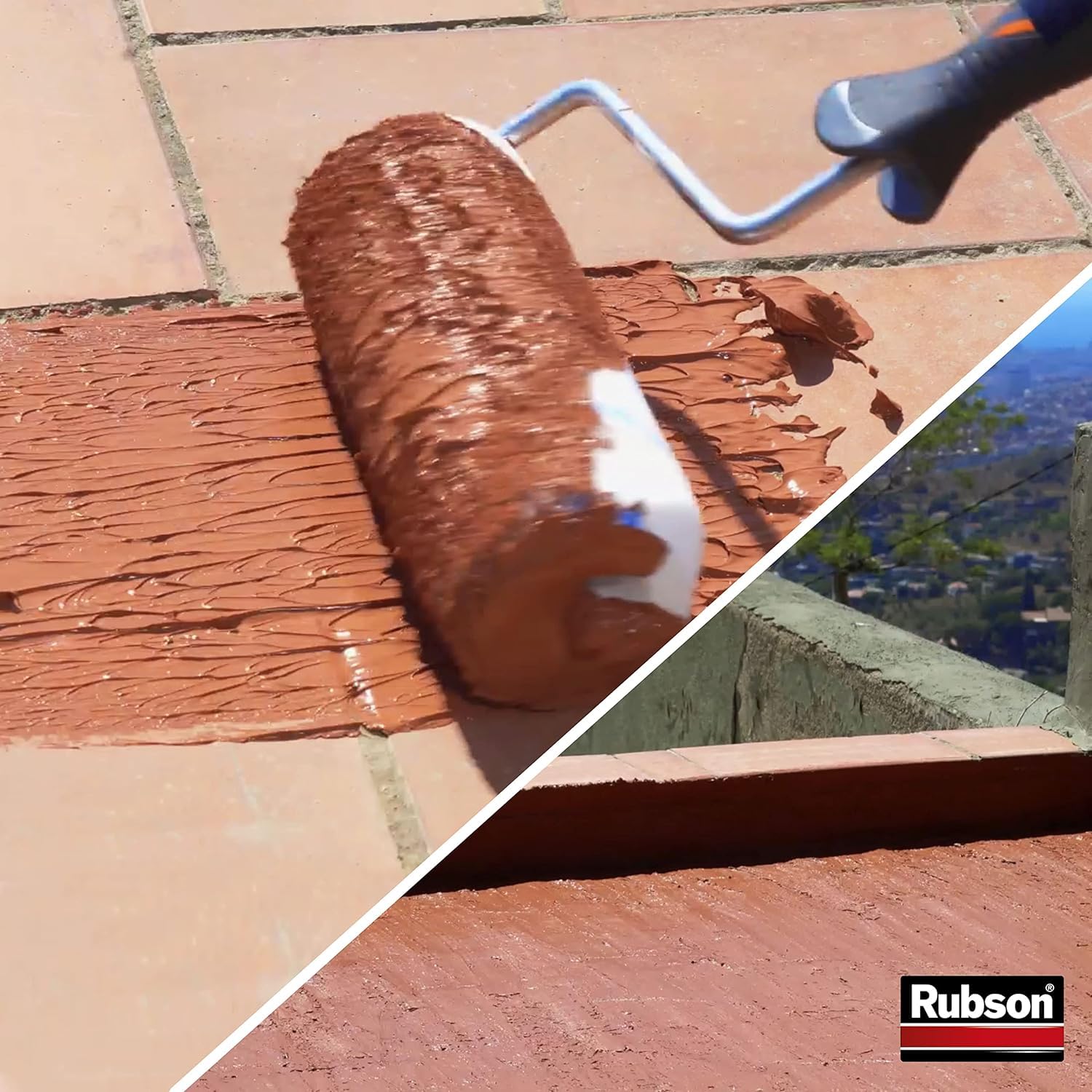 Rubson Aquablock Silicone Liquido SL3000, Facile e Sicuro da Usare, per Impermeabilizzazione e Riparazione di Tetti e Coperture Piani e Inclinati, Guaine, Fioriere, Terracotta, Secchio 5kg