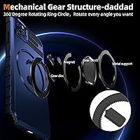 Vista 7 de Funda magnética para iPhone 12 Pro Max compatible con carga inalámbrica MagSafe, con anillo de soporte, con 2 protectores de pantalla, a prueba