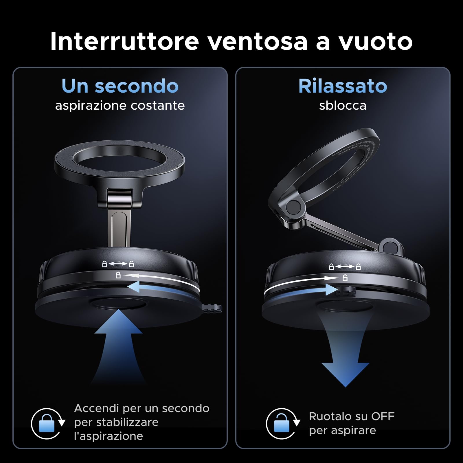 UGREEN Supporto Telefono Auto Magsafe Potente Ventosa Magnetico Porta Cellulare Auto Rotazione a 360° per Cruscotto Compatibile con iPhone 17 Pro Max Air 16 15 14 Galaxy S25 S24 Pixel 10 9, Nero