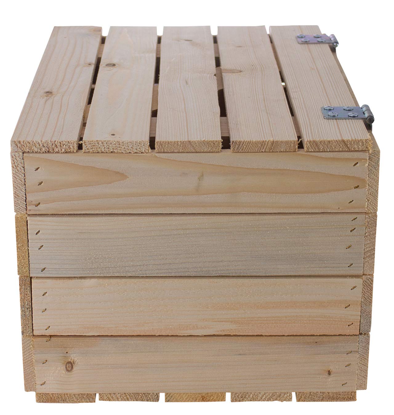 2 helle natur Holztruhen 49cm x 36cm x 29cm Obstkisten Weinkiste Truhe unbehandelt Vintage Look Landhaus Wohnzimmer Schatztruhe Kiste aus Holz