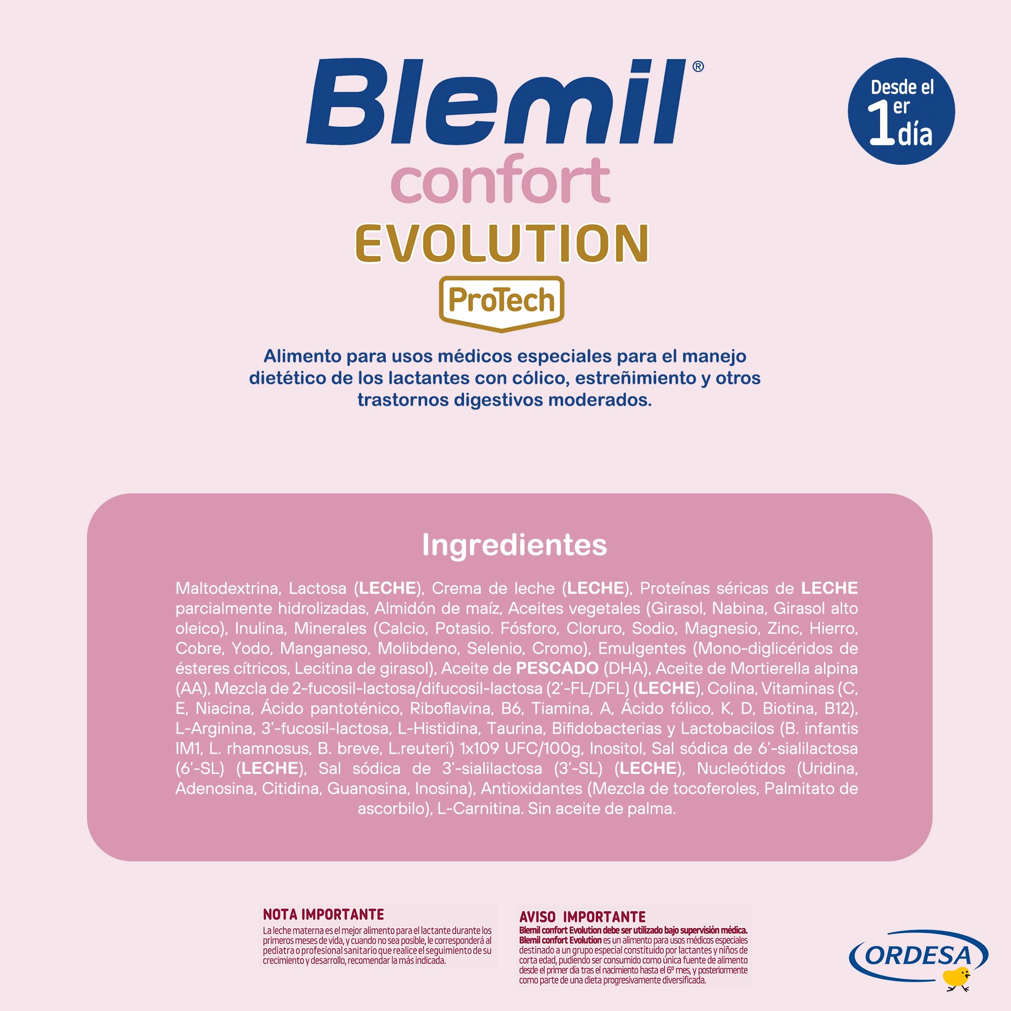 Blemil Confort Evolution 3PACK | 2400g | Fórmula de Inicio en polvo para Bebé Desde el Primer Día - Cólico y Estreñimiento