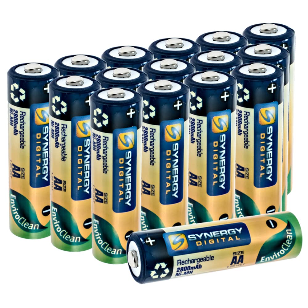 Synergy DigitalRemote Control Batteries, Compatible with Swann RC for Electro-Max Eye Quadcopter Remote Control, (Ni-MH, 1.25V, 2800mAh), combo-pack includes: 16 x AA Rechargeable Batteries