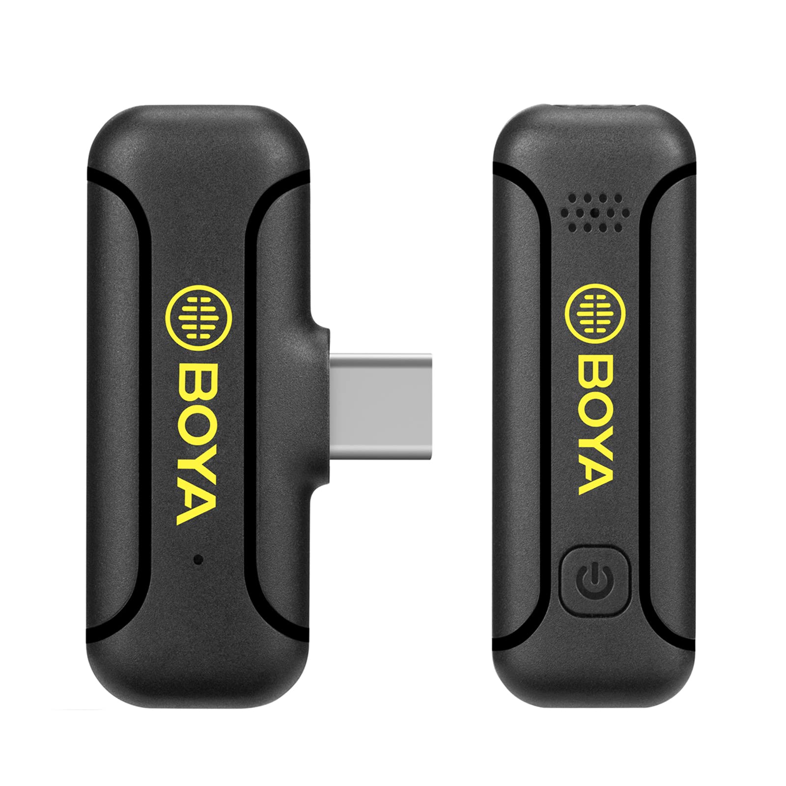 BOYABY-WM3T2-U1 One-Trigger-One Mini 2.4G Wireless Microphone System Lapel Clip-on Microphones 50M Transmission Range Built-in Battery for Type-C Smartphones Tablets Vlog Live Streaming Interview