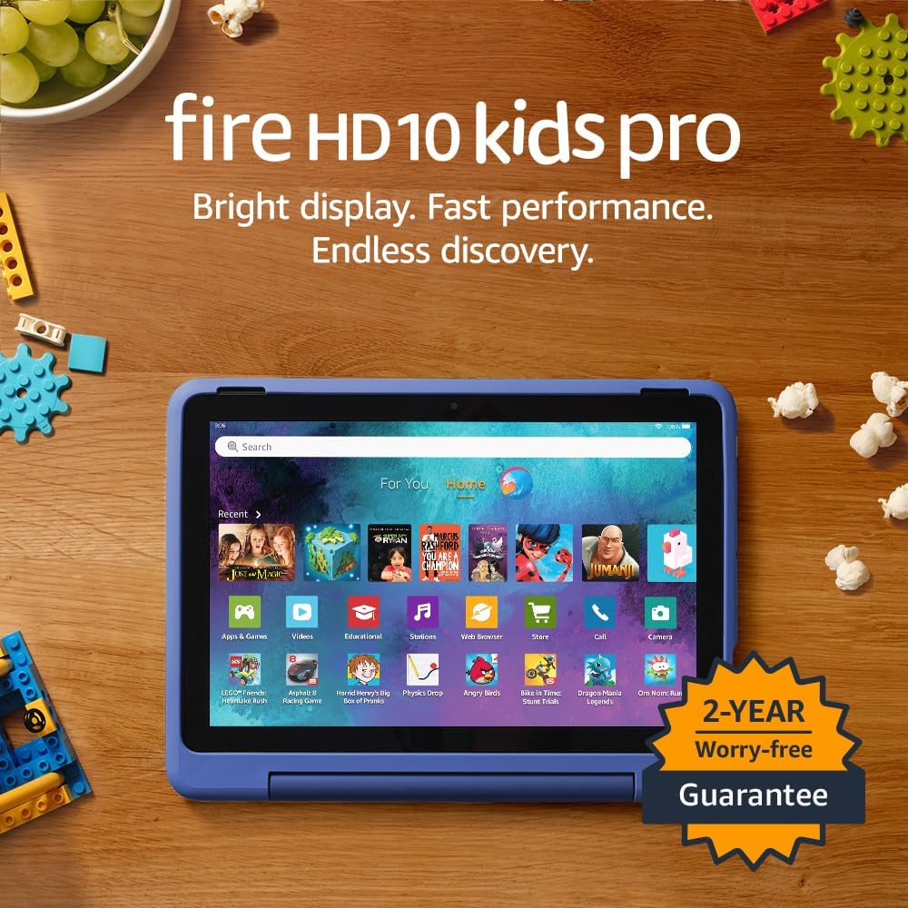 Amazon Fire HD 10 Kids Pro tablet | ages 6–12, 10.1″ brilliant screen, long battery life, parental controls, slim case, 2023 release, 32 GB, Nebula