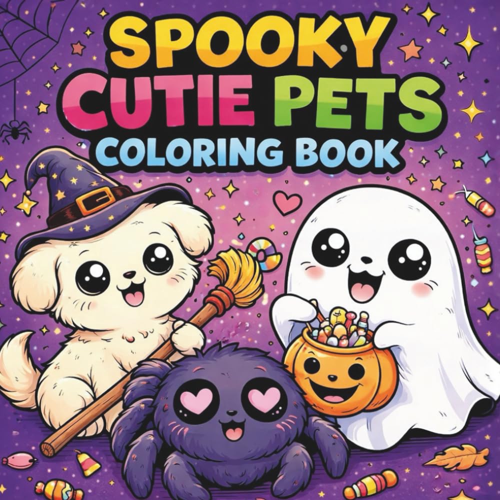 Spooky Cutie Pets Coloring Book: Adorable Creepy Pets for Relaxing Fun