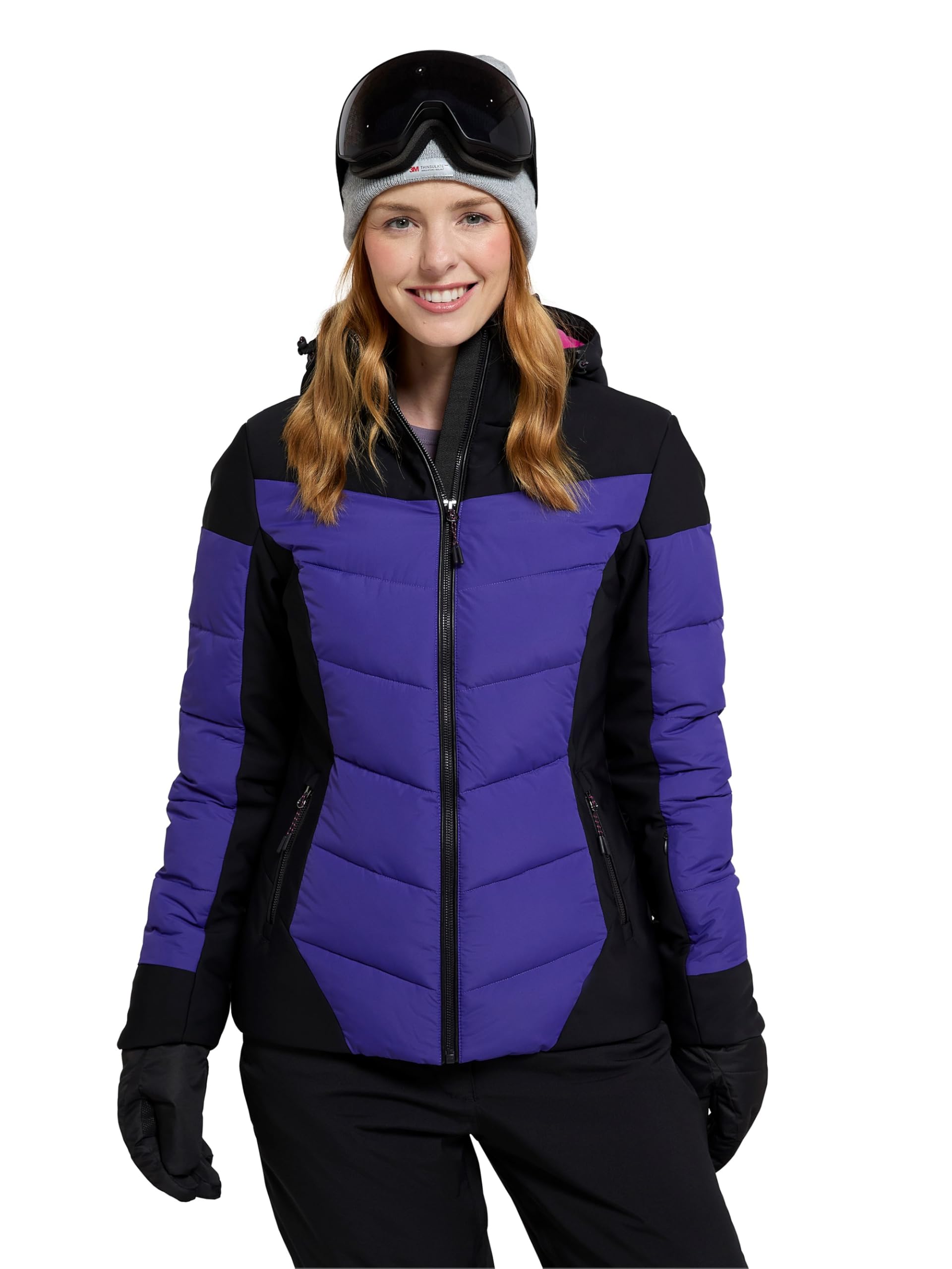 Mountain Warehouse Women's Purple Resort Padded Ski Jacket - Snow Proof, Isotherm, Breathable & Thermal Tested -30 °C Coat - Best For Winter, Skiing, Winter Sports Size 16