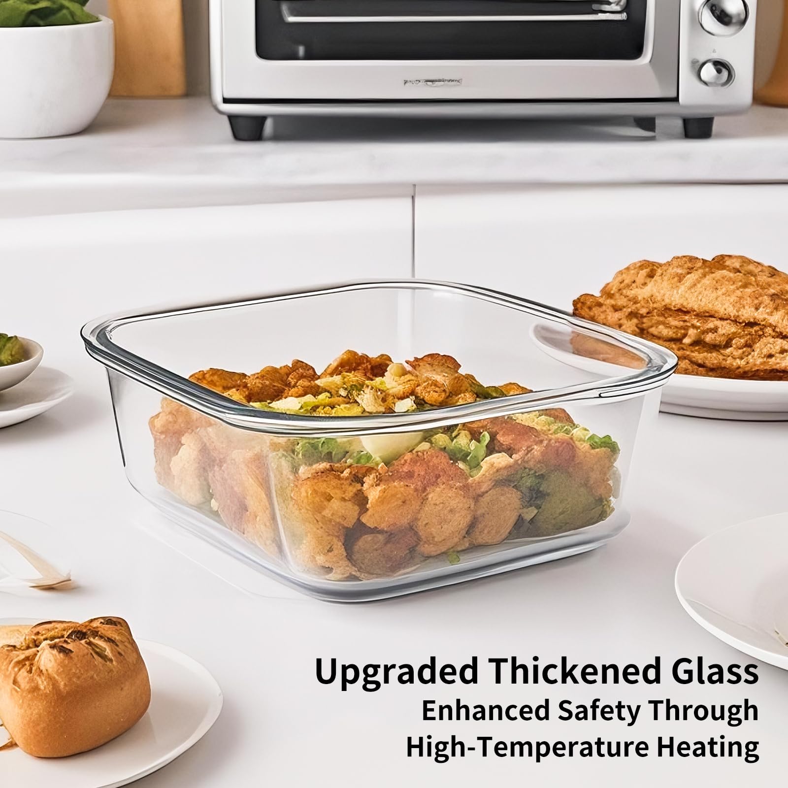 8 Pack Mealprepboxen - Frischhaltedosen Glas mit Deckel - Mealprep Gläser - Glasbehälter mit Deckel - Mikrowellengeschirr mit Deckel