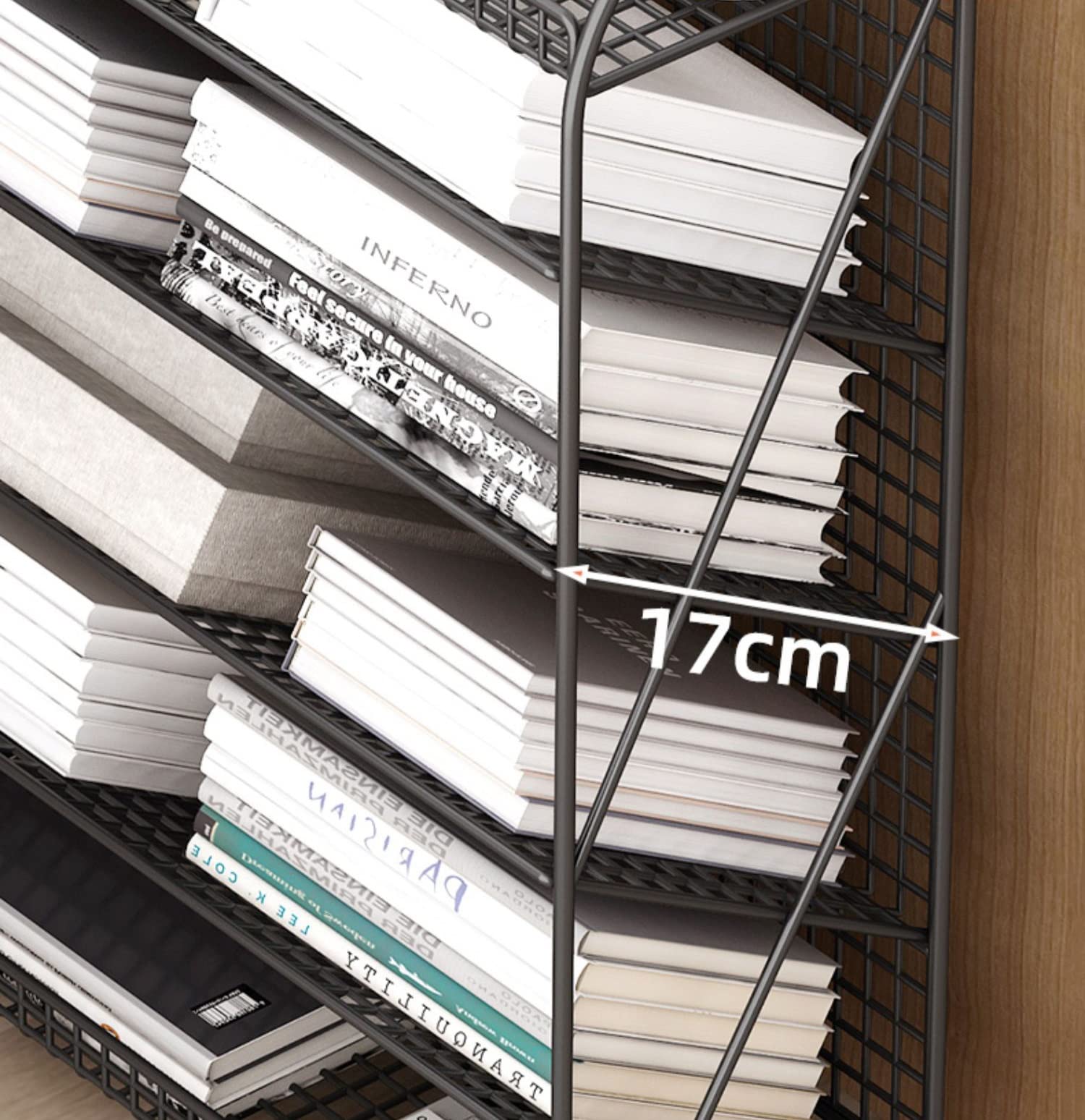 Carrello per Libri, Carrello per Scaffale Mobile, Carrello per Libreria a Rotolamento con Ripiani in Metallo a 6 Livelli, Ripiani Inclinati a Forma di V con Ruote bloccabili for Camion