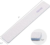 Vista 2 de 25 Piezas Limas de Uñas Rectangulares Grano 100/100, Pulidores de Uñas Reutilizables de Doble Cara Lijas de Esmeril Limas de Uñas para Uñas