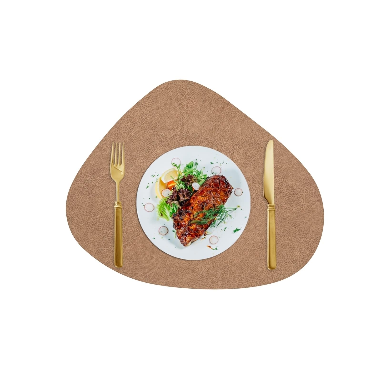 Set de table kaki réversible aspect cuir haut de gamme pour une décoration de table raffinée