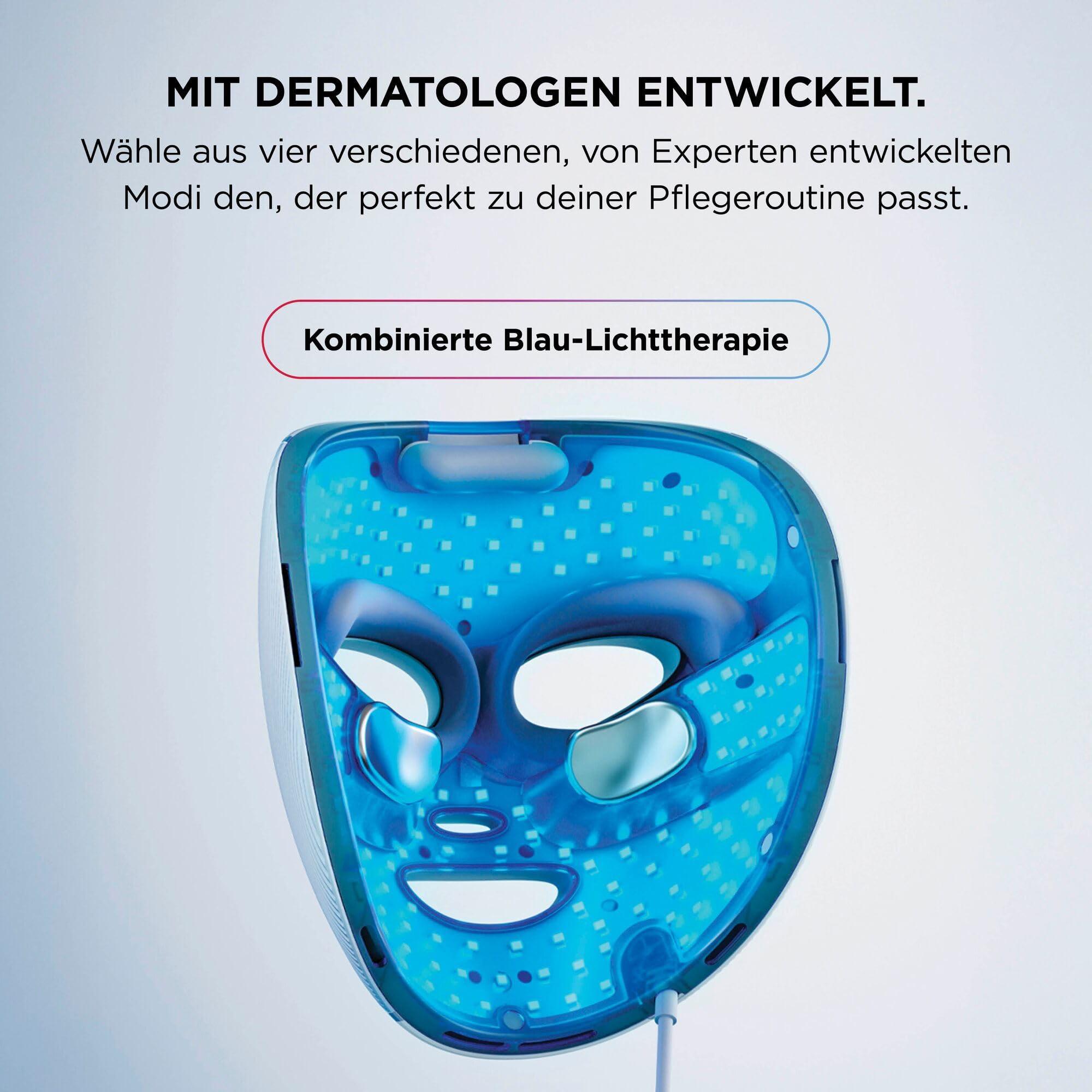 Shark CryoGlow LED-Gesichtsmaske FW312EU mit Kühlung, rote und blaue LED, Infrarotlichttherapie, USB-C