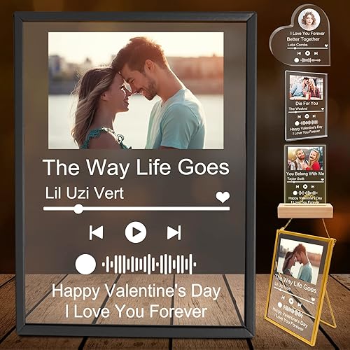 Miniatura 7 de Canción acrílica personalizada con foto personalizada con placa de música transparente Spotif QR, cubierta de álbum de acrílico personalizada,