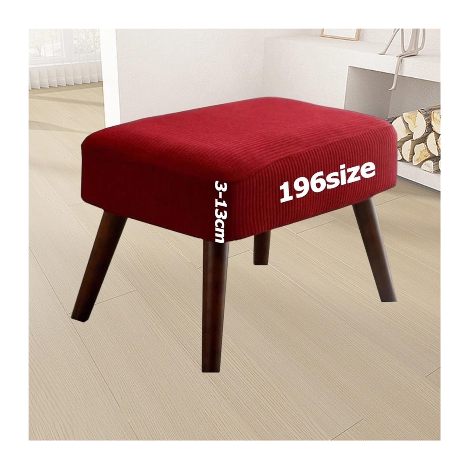 Jacquard Ottoman Footstool Cover Slipcover for Square Rectangle Round Small Large Stretch Fit Bar Footrest Foot Stool Protector Covers with Elastic Bottom Rectangular Customizable(2001,55 x 155 cm)