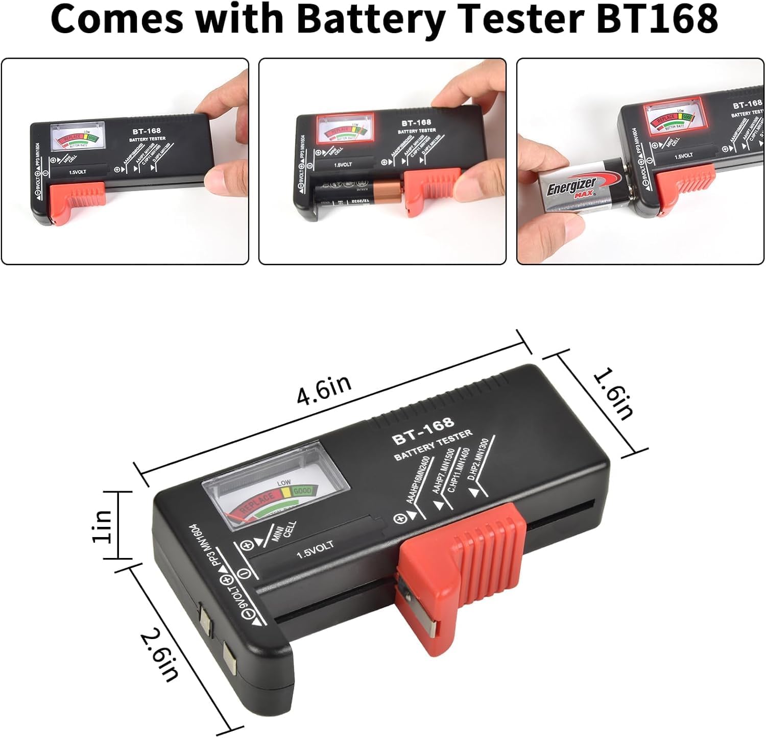 PAIYULE Batterie-Organizer Aufbewahrungskasten mit Tester, 220+ Batterien-Haltertasche für AA AAA AAAA 9V C D – Aufbewahrungsbox für Haushalt & Garage (für über 220 Batterien)