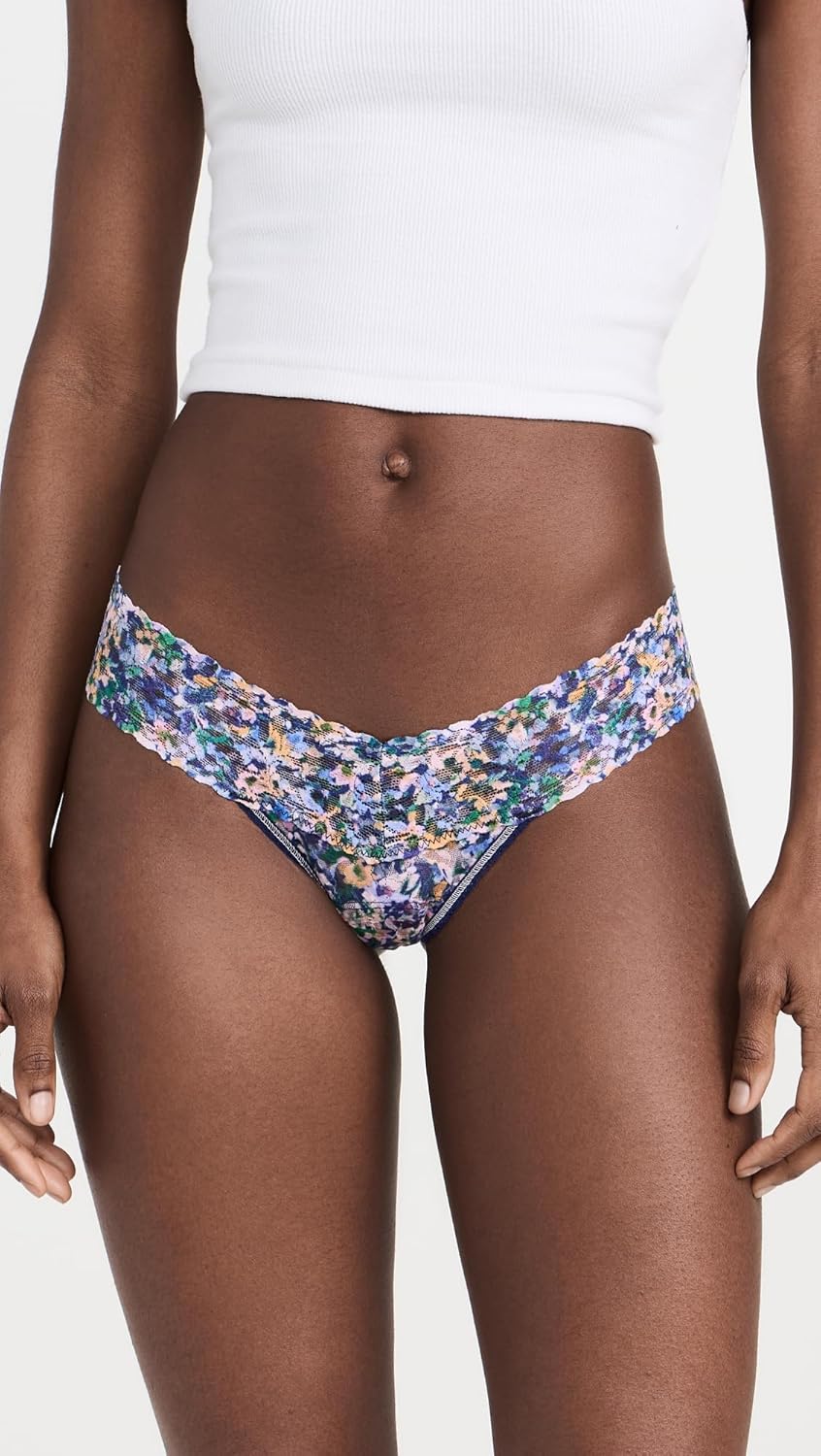 hanky panky Women's Printed Low Rise Thong, Staycation, One Size