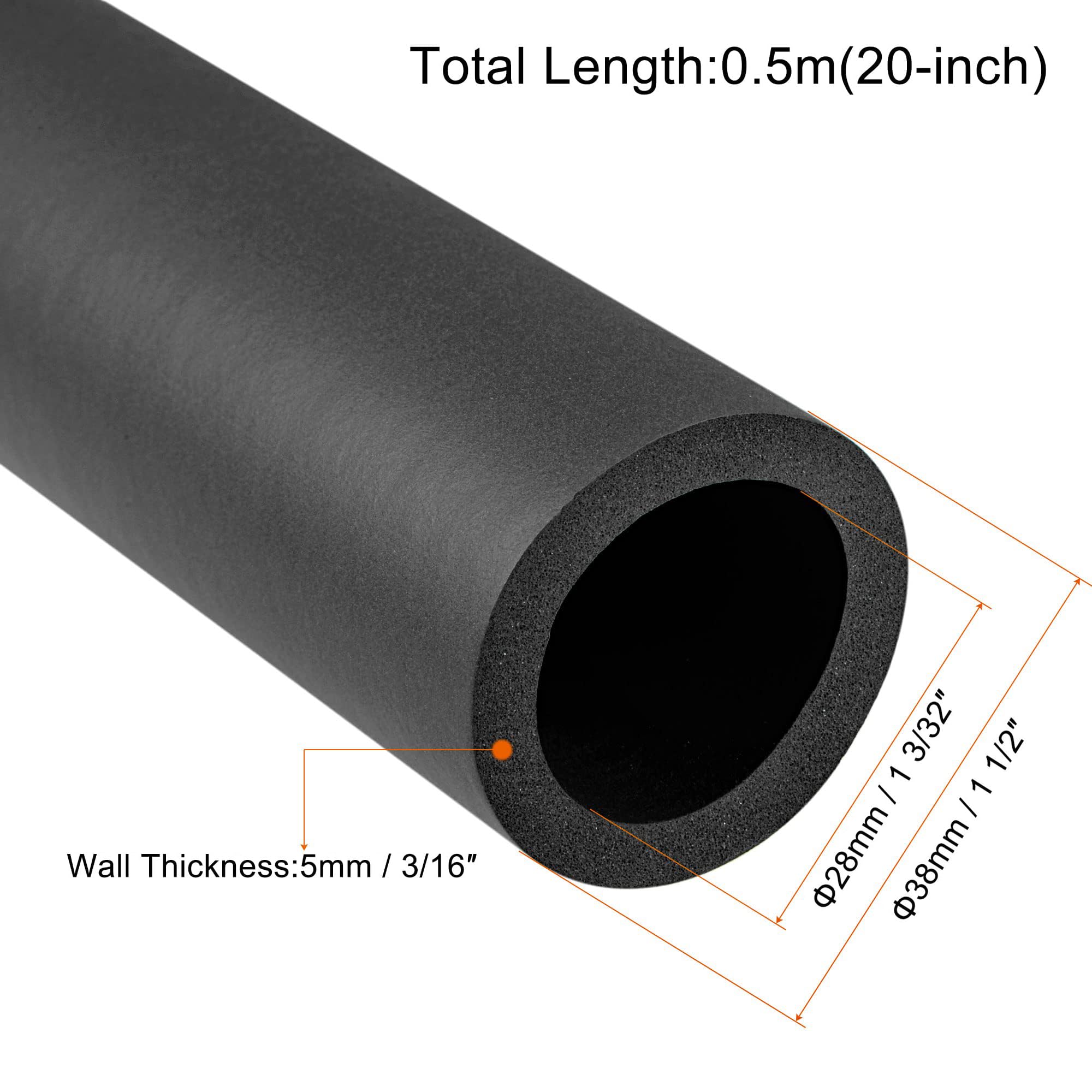 TOP-VIGOR Uchwyty do rur z pianki 1 3/32 cala (28 mm) ID 3/16" (5 mm) grubość ściany 50 cm czarne antypoślizgowe do fitnessu, wsparcie uchwytu narzędzi