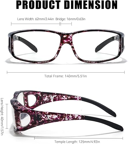 Miniatura 3 de LVIOE Fit Over Blue Light Blocking Glasses and Computer Eyewear- Wear Over Prescription GlassesReading GlassesRX Glasses