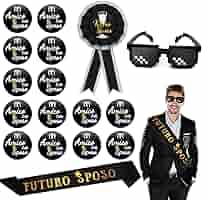 Set 13 Pezzi Addio Celibato HOWAF - Fascia E Spille Per Sposo E Amici - Foto 7