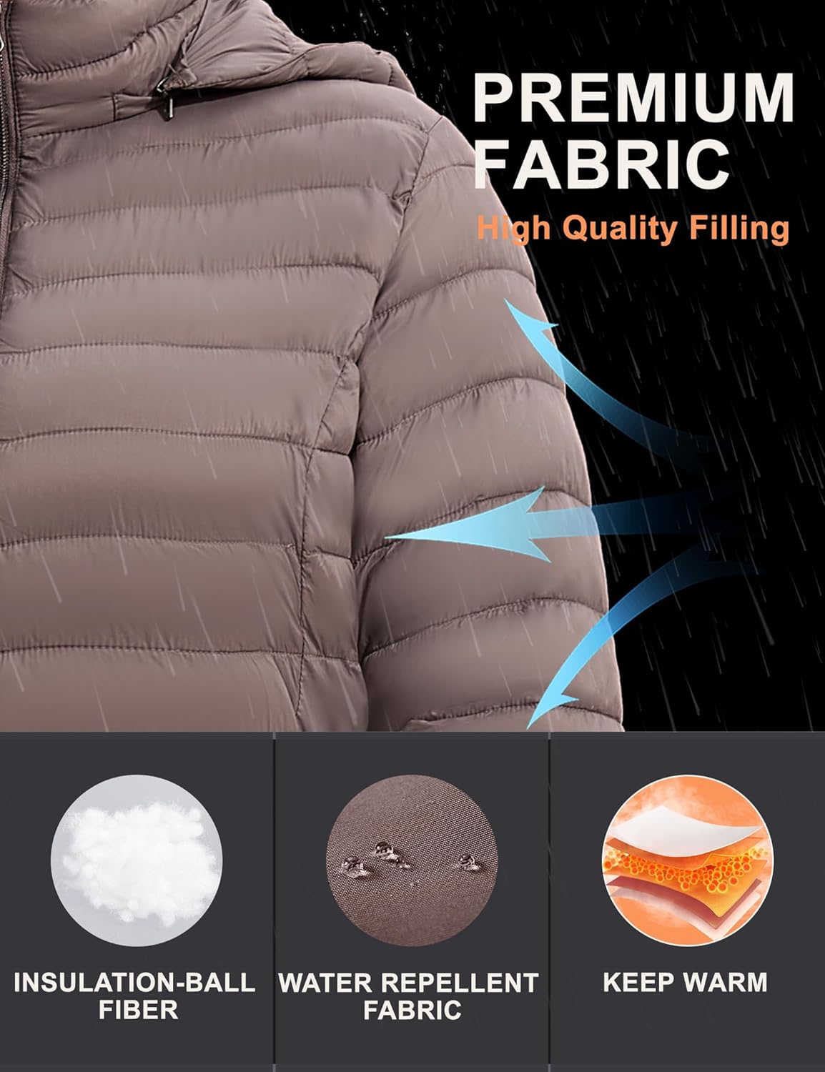 ANOTHER CHOICE Plus Size Puffer Jacket for women, Packable Hooded Lightweight Travel Puffy Jacket (1X-6X) - Image 4