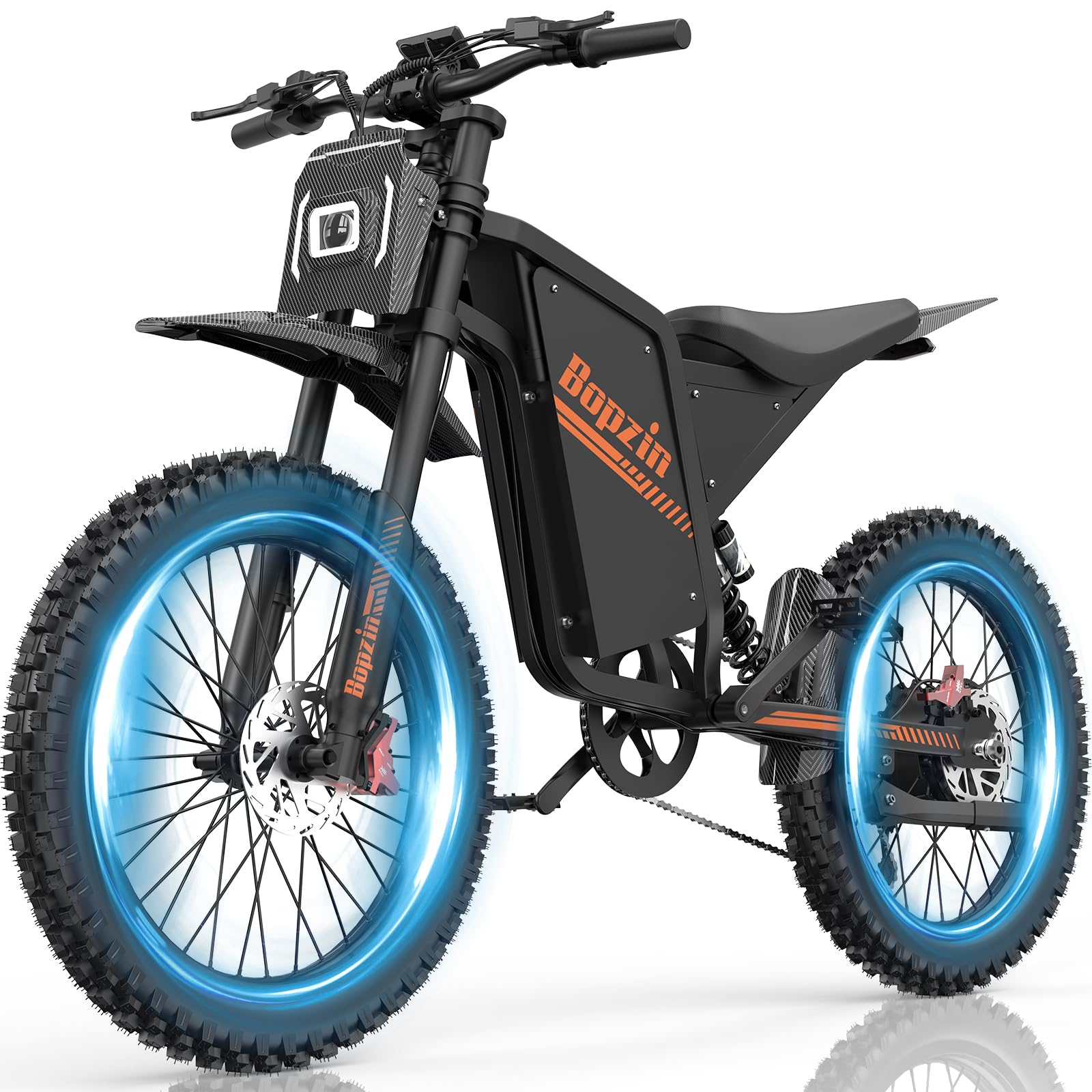 Vélo Électrique Fat Bike 25" 60V 35Ah 180km Autonomie Moteur 200Nm Double Suspension Freins Hydrauliques Disque Écran LCD