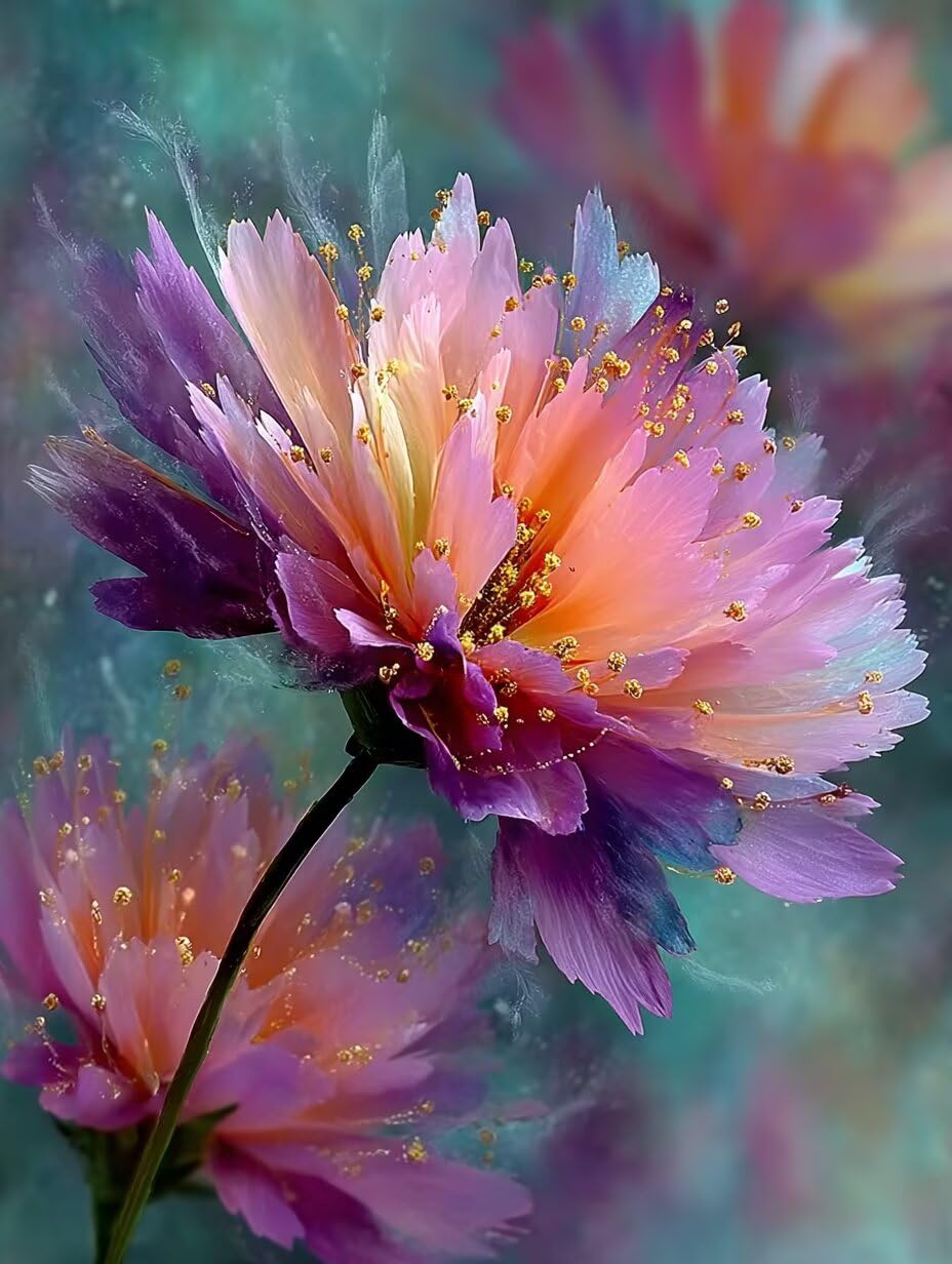 5D Diamond Painting Colore, DIY Diamond Painting Kit Completo Flower, Pittura a Diamante, DIY Diamantini Crystal Art Kit, 5D Dibujos con Diamantes, Decorazioni Casa, Regalo Primavera, 100x135cm 9-9070