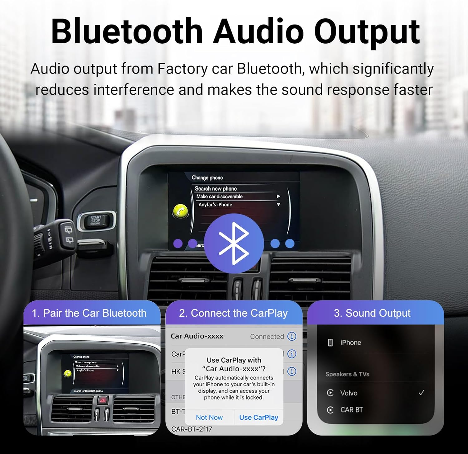 Steps for Bluetooth audio output connection