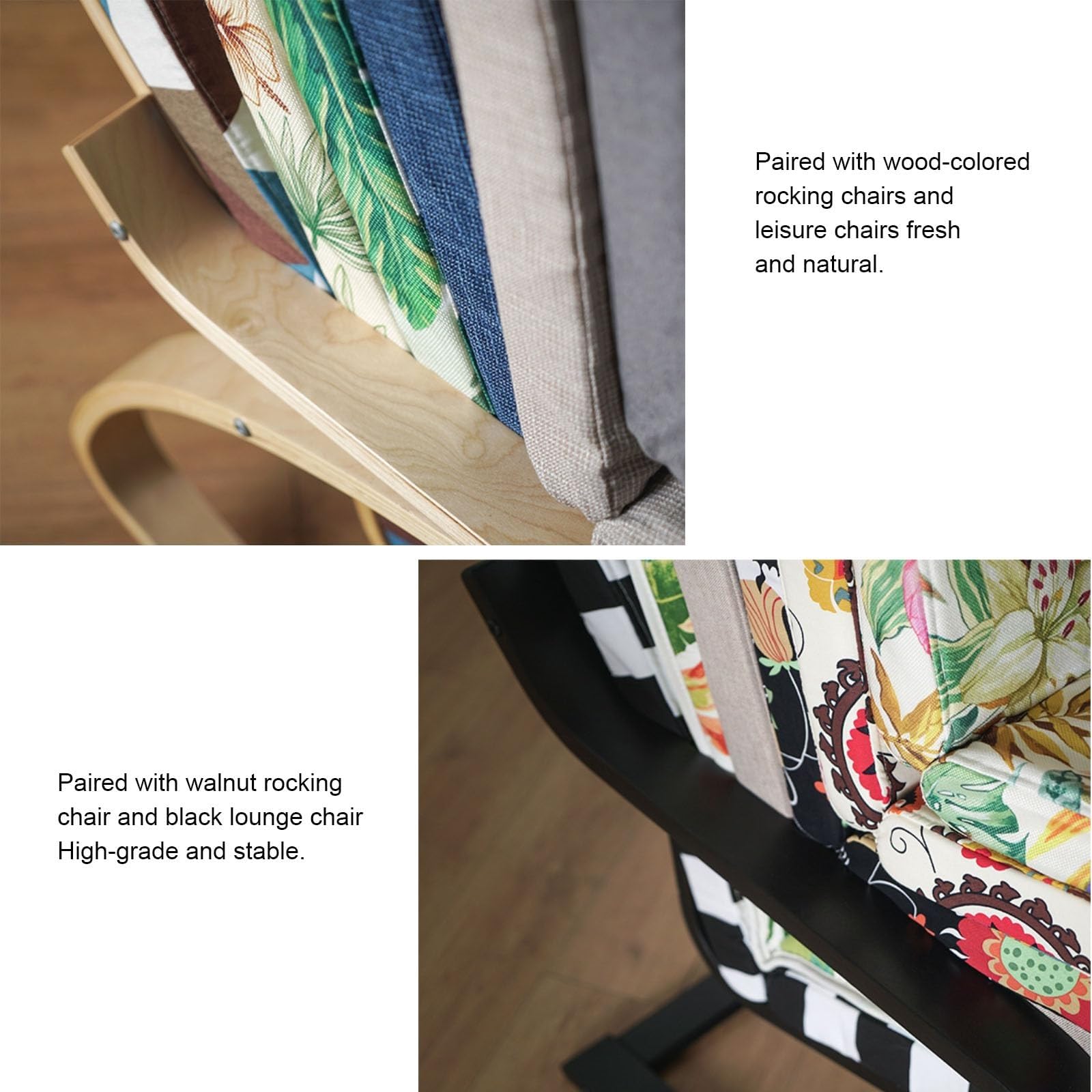 1PC Poang Chair Poltrona Cuscino, Morbido Cuscino di Ricambio for Sedia a Dondolo con Fodera Rimovibile Sedia Cuscino in Cotone Antiscivolo Dondolo, Spesso Imbottito(Color 9)