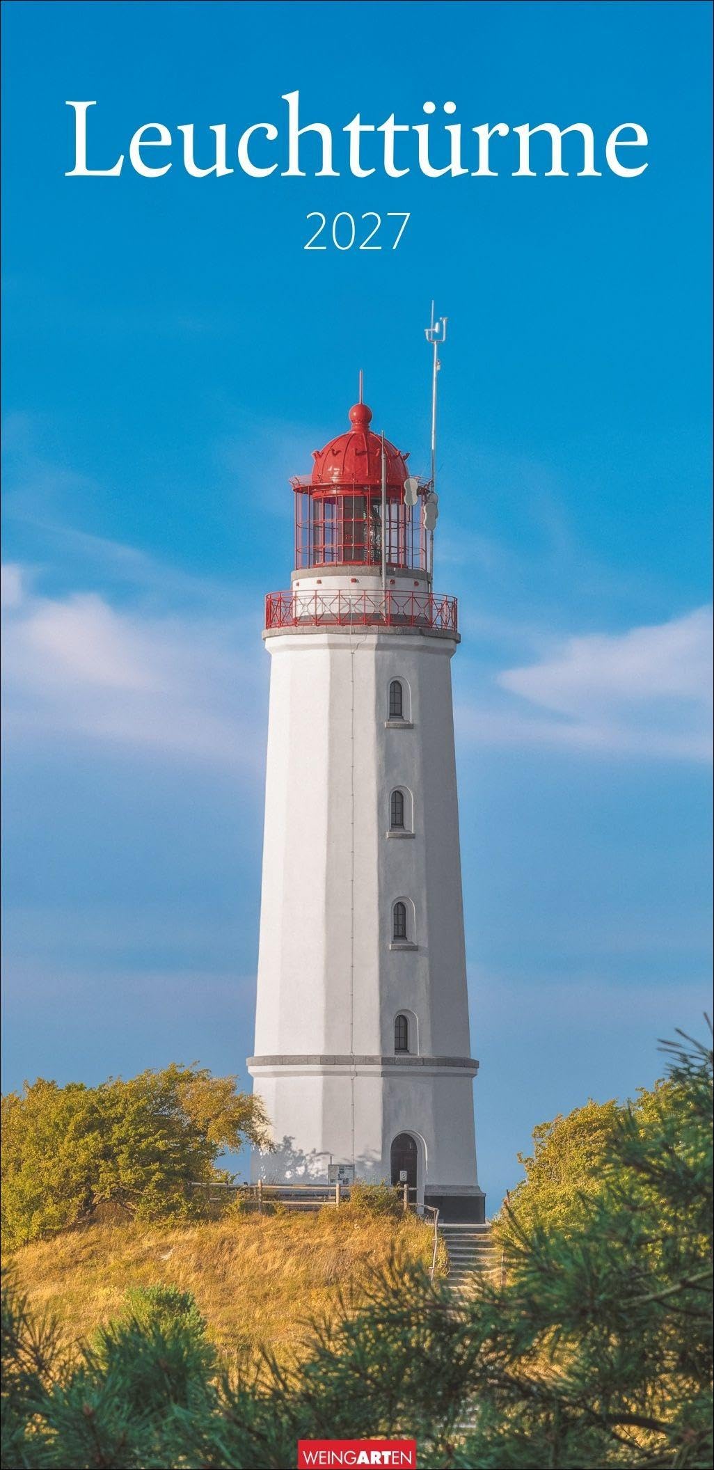 Leuchttürme Kalender 2027: Langer Bild-Kalender mit 12 spektakulären Fotos. Wandkalender XL 2027. Vertikaler Kalender mit atemberaubenden Leuchtturm-Fotografien. 33 x 68 cm.