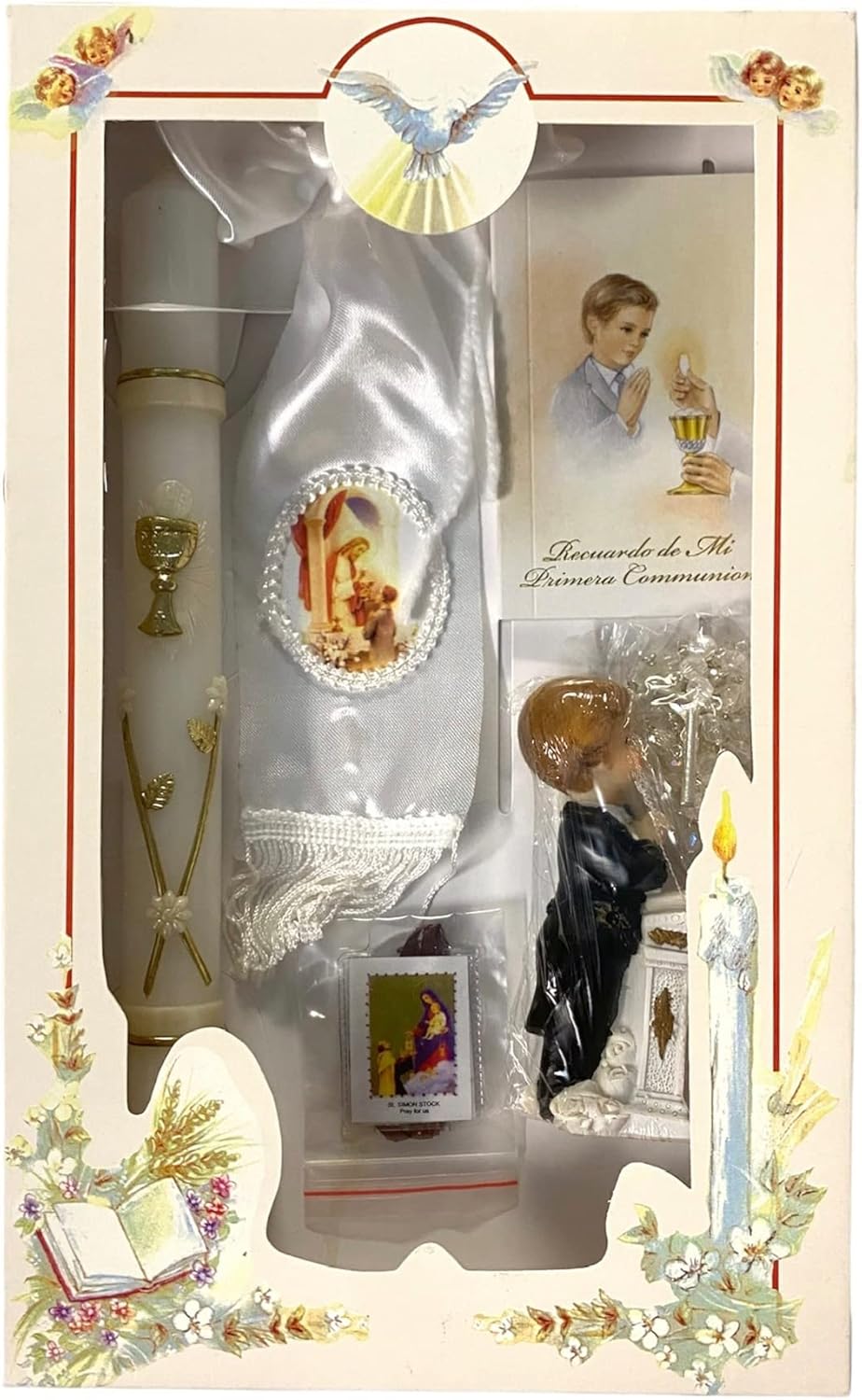 Boys First Holy Communion Complete Candle Gift Set Keepsake