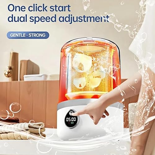 Vista 3 de Portable Washing Machine, Compact Mini Washing Machine for Delicates & light garments, Cordless Portable Washer, 1.4L White Mini Washer, Great for