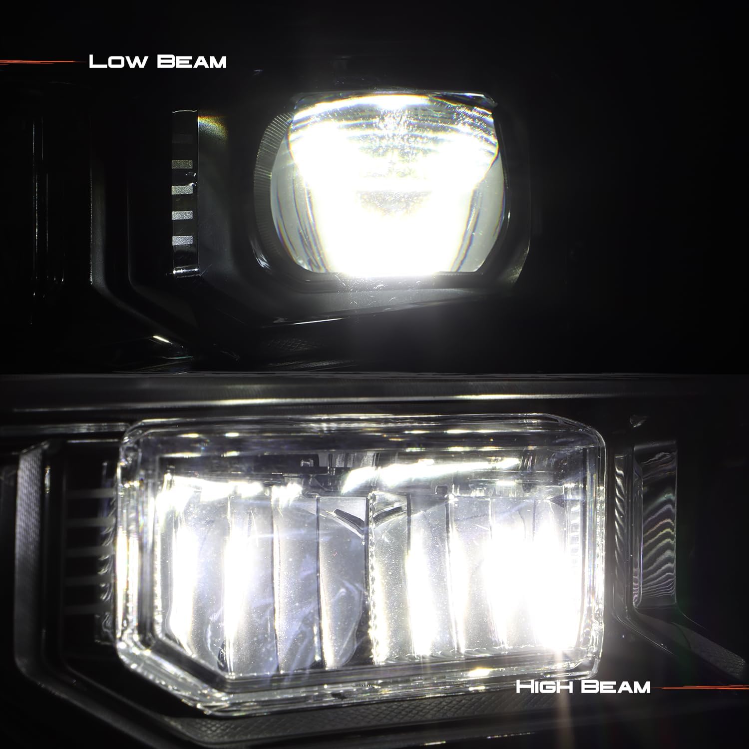 AKKON - Fits 2022-2024 Chevy Silverado 1500 LTZ RST Full LED Projector Chrome Headlights Pair w/DRL Switchback Signal