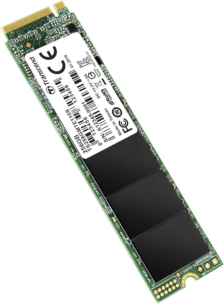Transcend 256GB Nvme PCIe Gen3 X4 MTE110S M.2 SSD Solid State Drive thumbnail 3