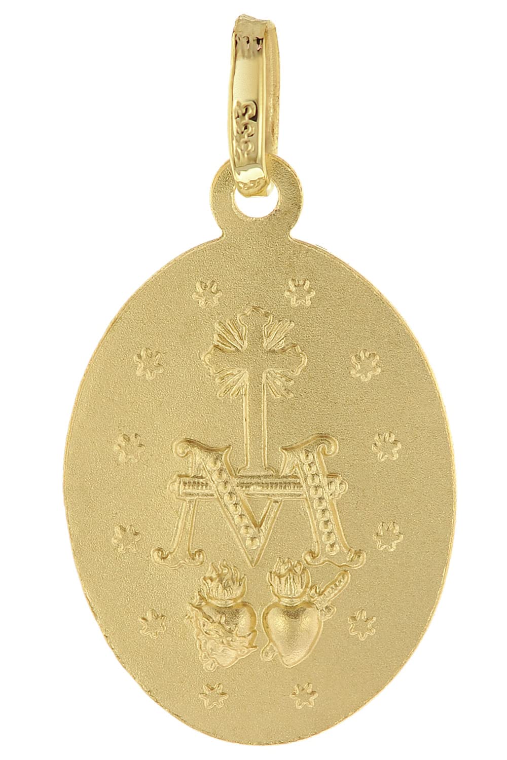 trendor Milagrosa Anhänger Gold 333 (8 Kt) mit Vergoldeter Silberkette | zauberhafter Halsschmuck für Damen, Abbild der Mutter Jesu, Echtgold Anhänger,
