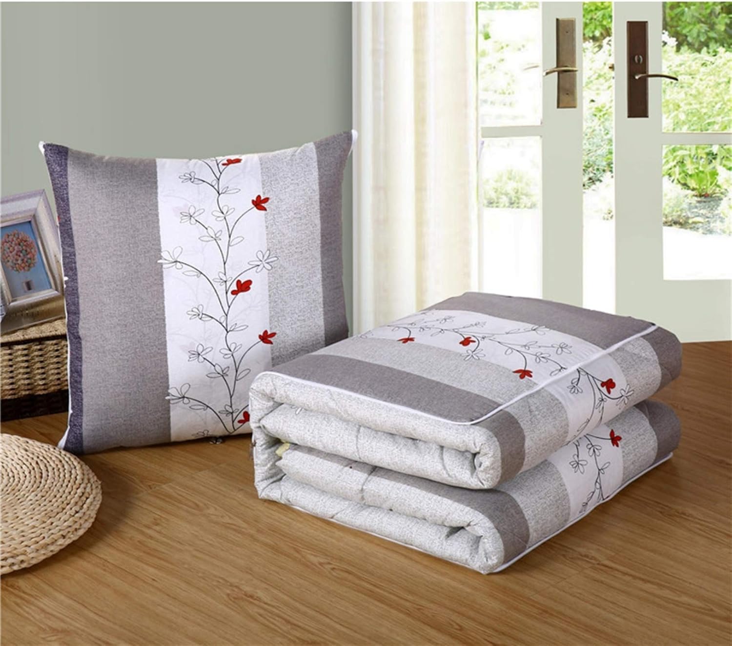 Blanket Nap Pillow Body Pillow with Blanket 2-in-1 Travel Blanket Pillow Set for Sofa Airplane 50 x 50 Chair Office Lady (Pattern 4 40 x 40)