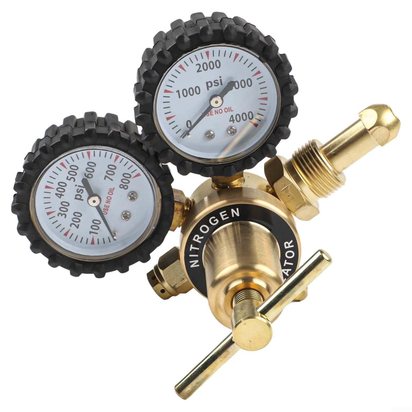 Valvola di riduzione di pressione d'ottone ad alta pressione del regolatore CGA580 dell'azoto 4000 PSI con il filtro di sicurezza per l'attrezzatura industriale della saldatura di CNC
