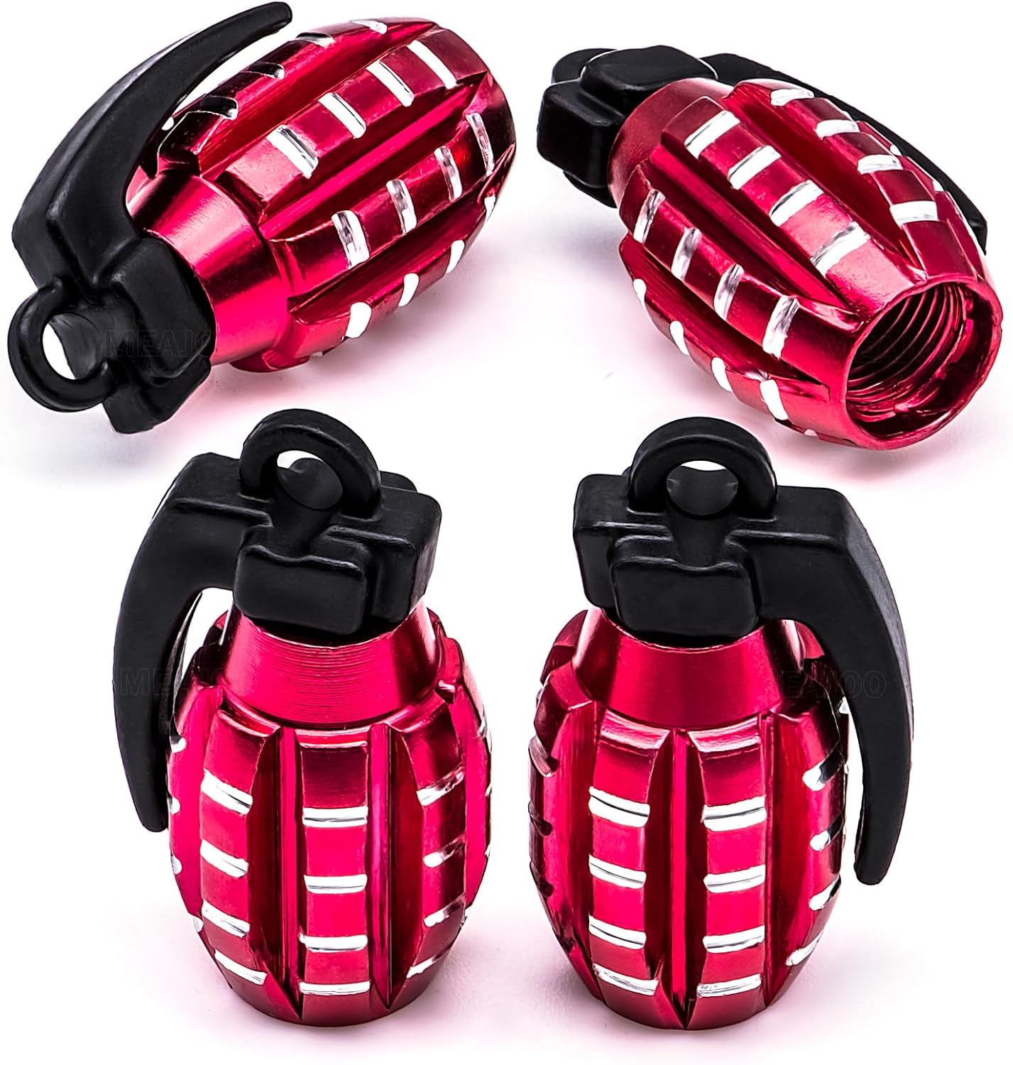 MEAJOO 4 PCS Tire Valve Stem Caps, Aluminium Alloy Tire