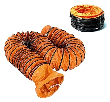 Ventilation Duct Hose 5m, PVC Flexible Duct Hosing Retractable Ventilation Duct for 12 Inches Exhaust Fan, Kitchens Grow Tent Green Houses