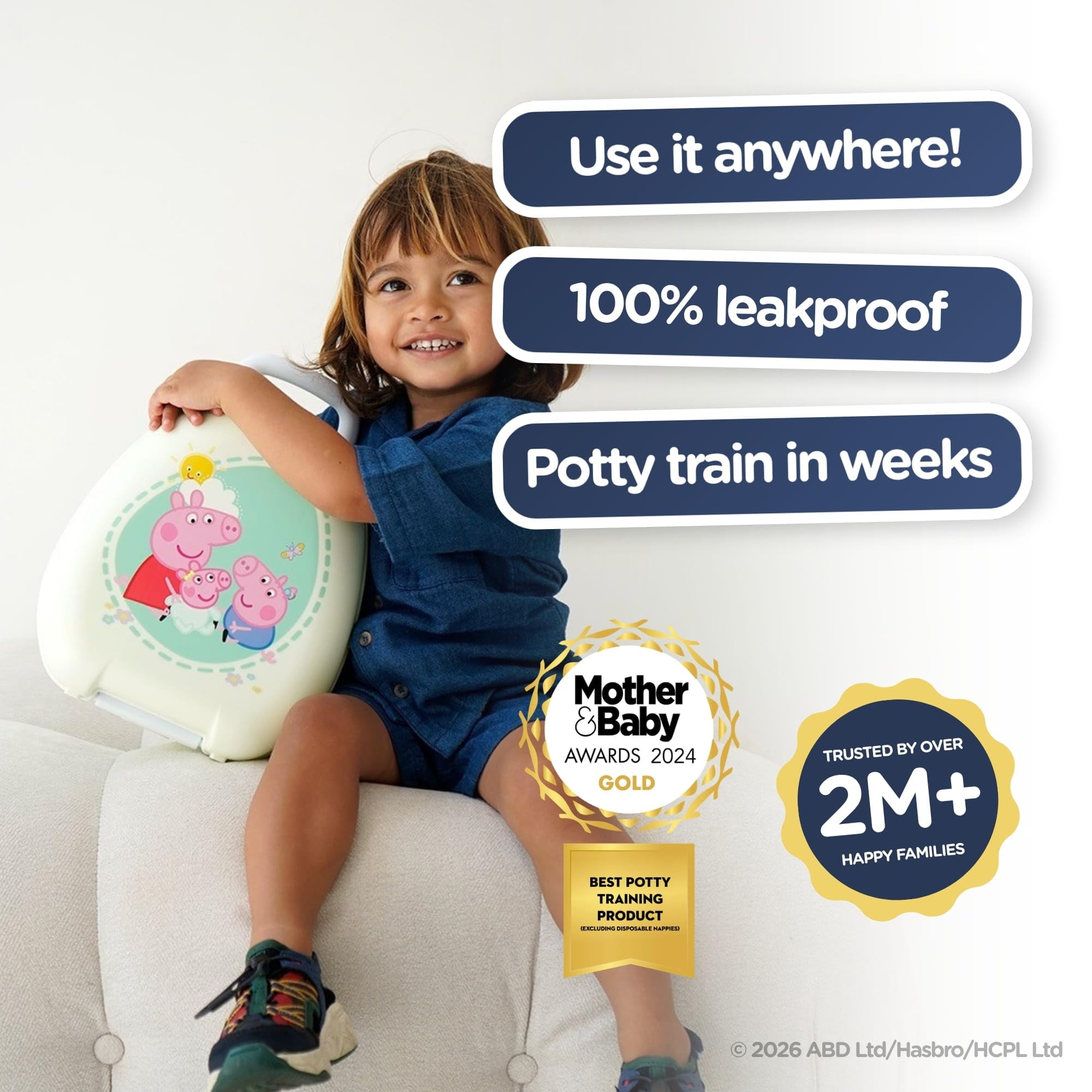 Peppa Pig My Carry Potty - Vasino da viaggio per bambini, portatile, premiato, da portare ovunque (Evie Pig, Peppa Pig e George Pig)