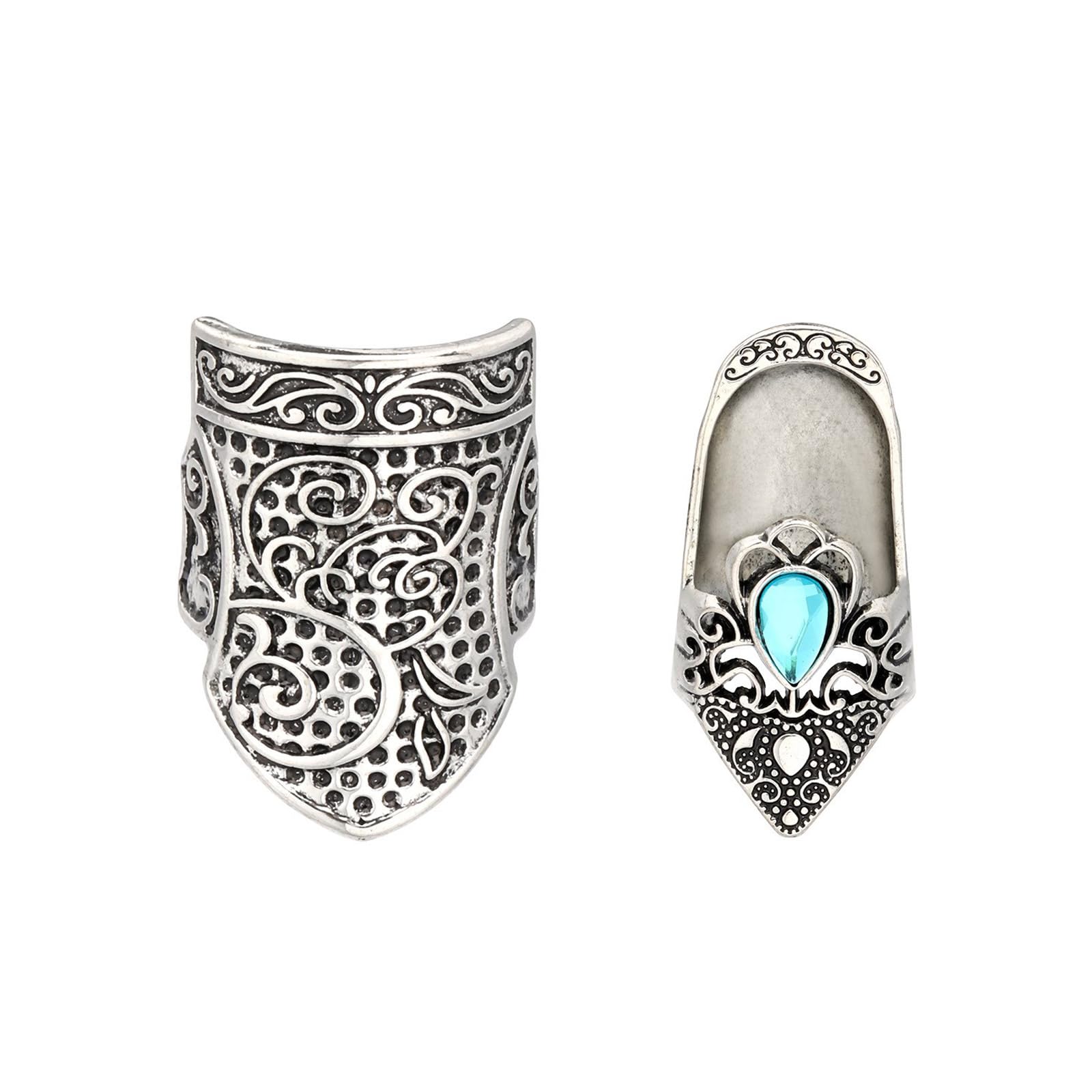 Kalttoy C 2Pcs Vintage Metal Thimble Finger Protector Finger Tip Guard For Hand Quilting Embroidery Tailoring Needlework Sewing Metal Thimble