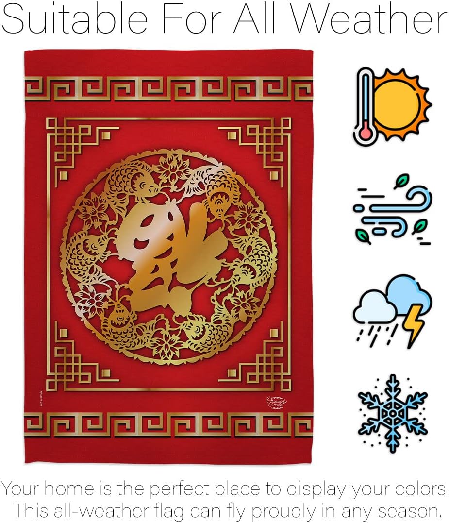Chinese New Year Luck Arrive Tapestry Indoor Banner Room Wall Art Patio Porch Lawn Garden Flag Outdoor Yard Signs Lunar New Year Gifts Chinese Decorations Made in USA